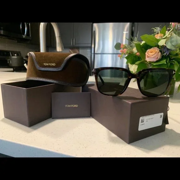 TOM FORD Polarized Green Square Men's Sunglasses